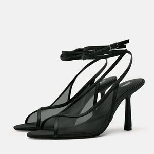 Zara Mesh heeled sandals